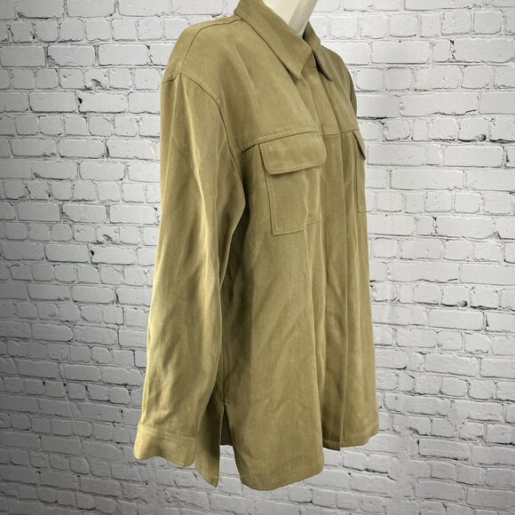 VTG Bushwacker Tan Soft Heavy Textured Buttoned Lined Long Sleeve Shirt Small S - Picture 4 of 10